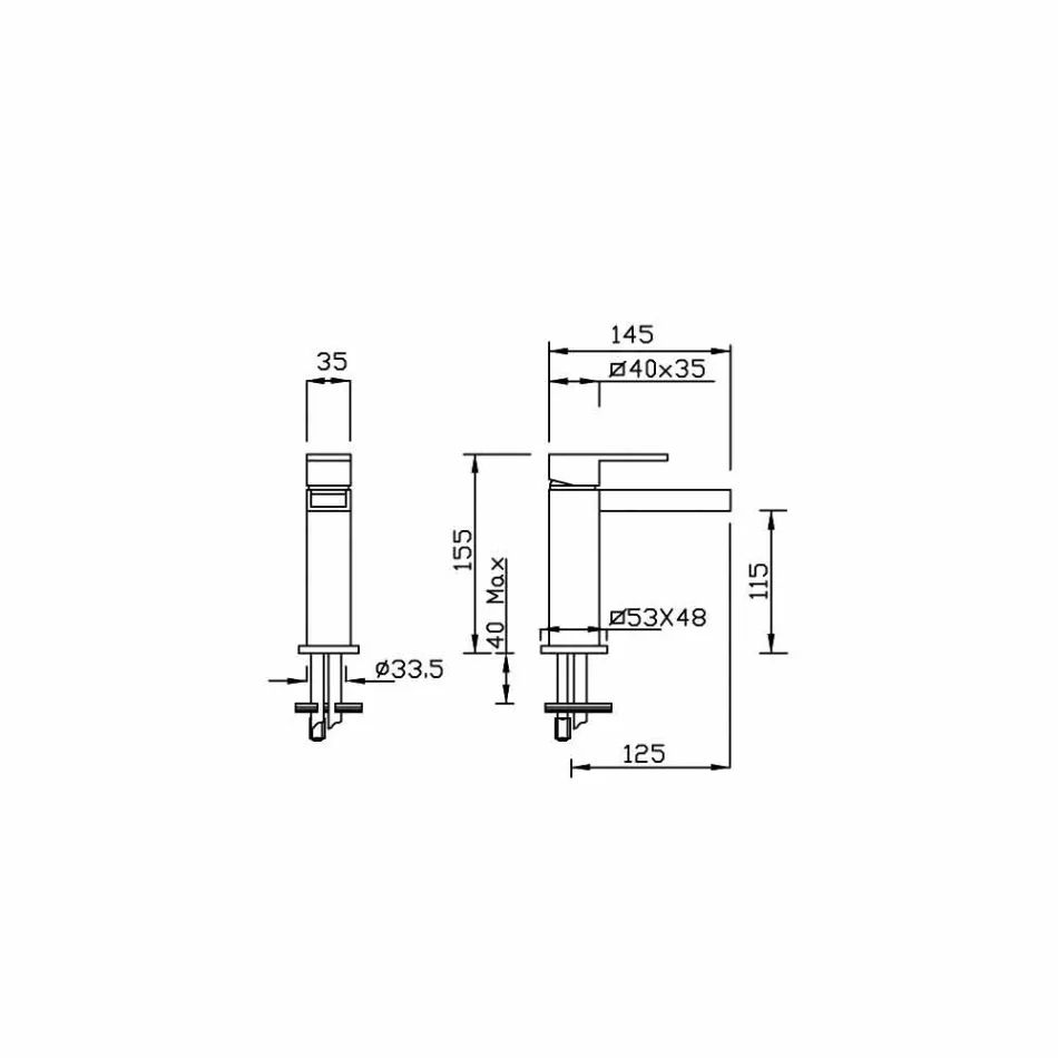 Baterie din alamă pentru bidet fără scurgere Fabricat în Italia - Bibo Viadurini