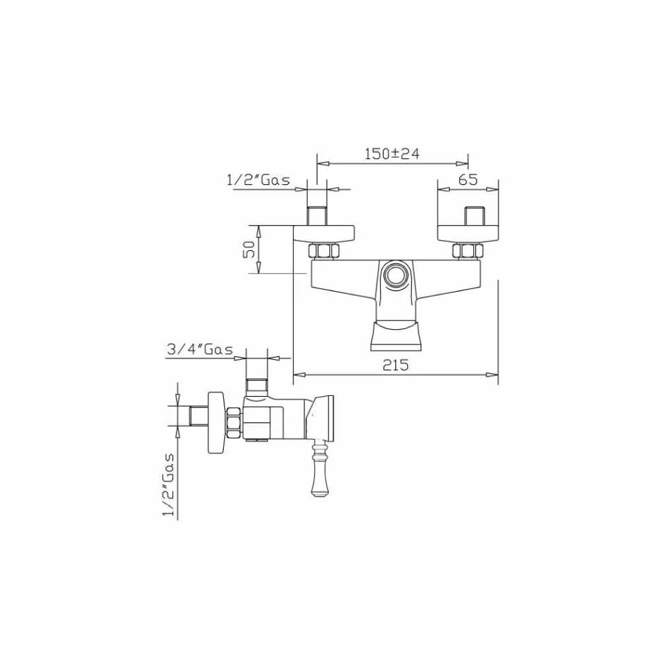 Mixer de duș din alamă Fabricat în Italia - Neno Viadurini