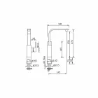 Mixer pentru lavoar cu extensie înaltă 7cm Fabricat în Italia - Panela Viadurini