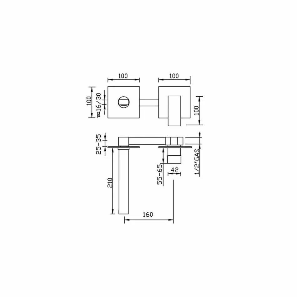 Mixer de lavoar de perete de design Made in Italy - Panela Viadurini