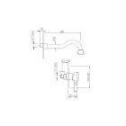 Baterie de lavoar, montată pe perete, fabricată în Italia - Neno Viadurini