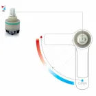 Baterie lavoar cu duș de mână cu 2 jeturi din alamă Fabricat în Italia - Croma Viadurini