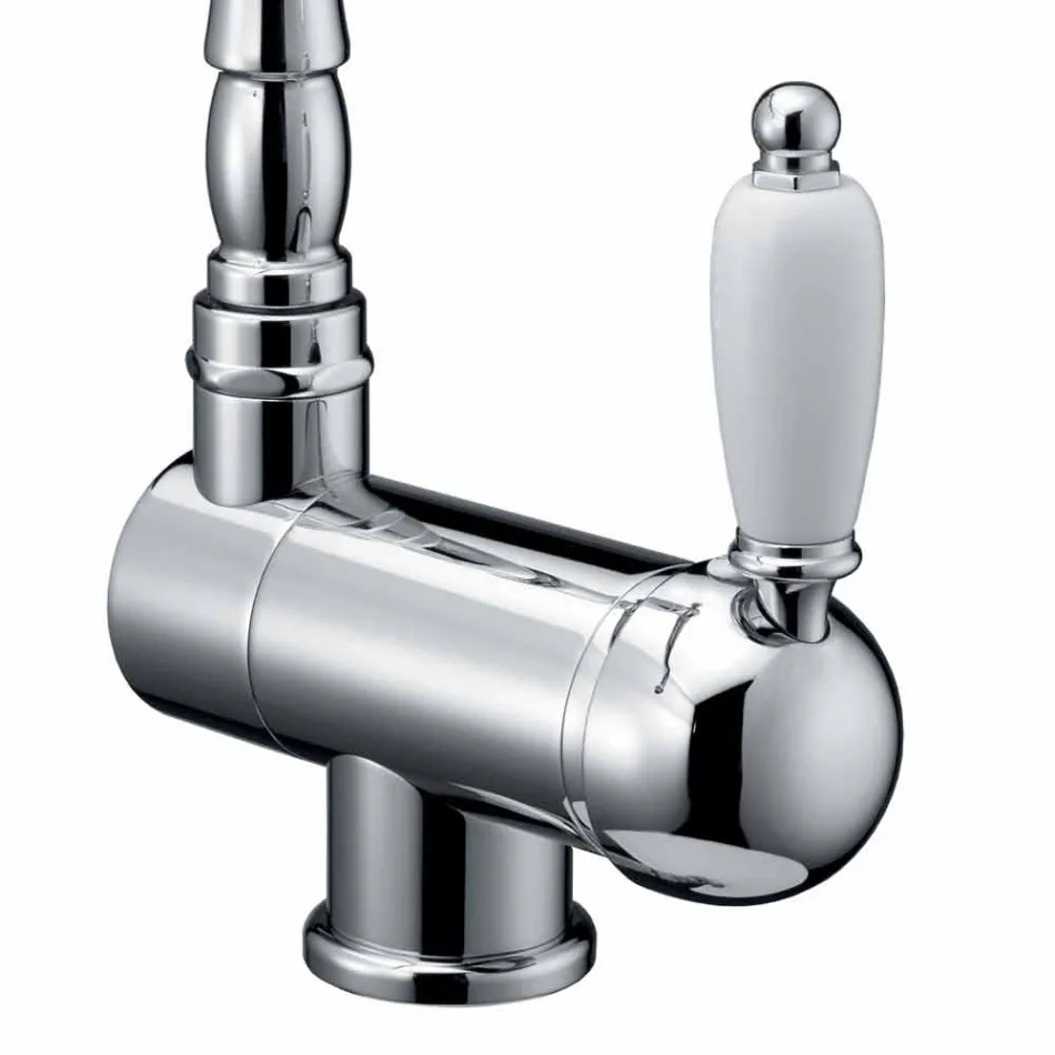 Baterie pentru chiuvetă din alamă în stil clasic, fabricată în Italia - Annodo Viadurini