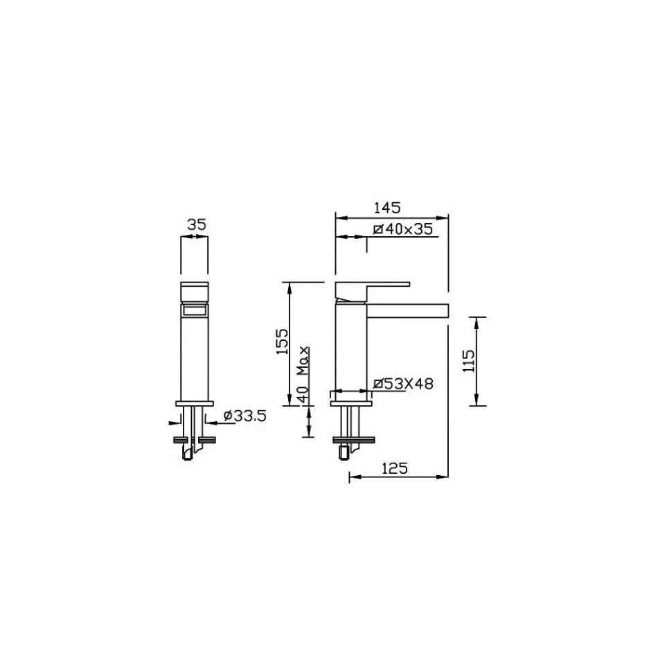 Baterie lavoar design fără scurgere Made in Italy - Bibo Viadurini