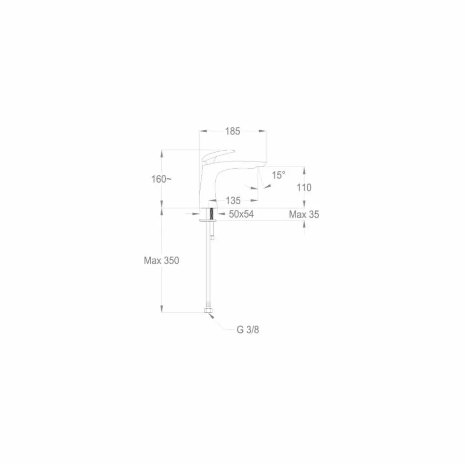 Fabricat în Italia Mixer de lavoar din alamă - Filipo Viadurini