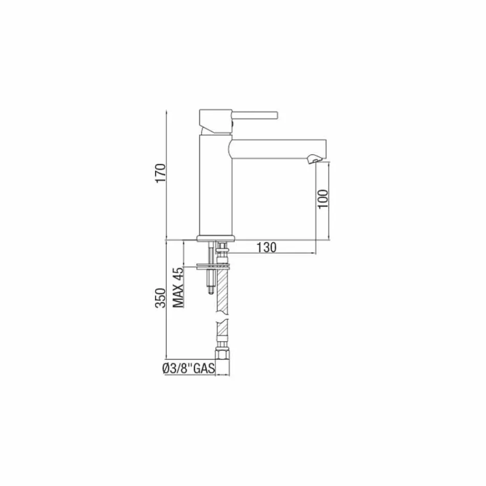 Baterie lavoar din alamă Finisaj cromat Fabricat în Italia - Ermia Viadurini