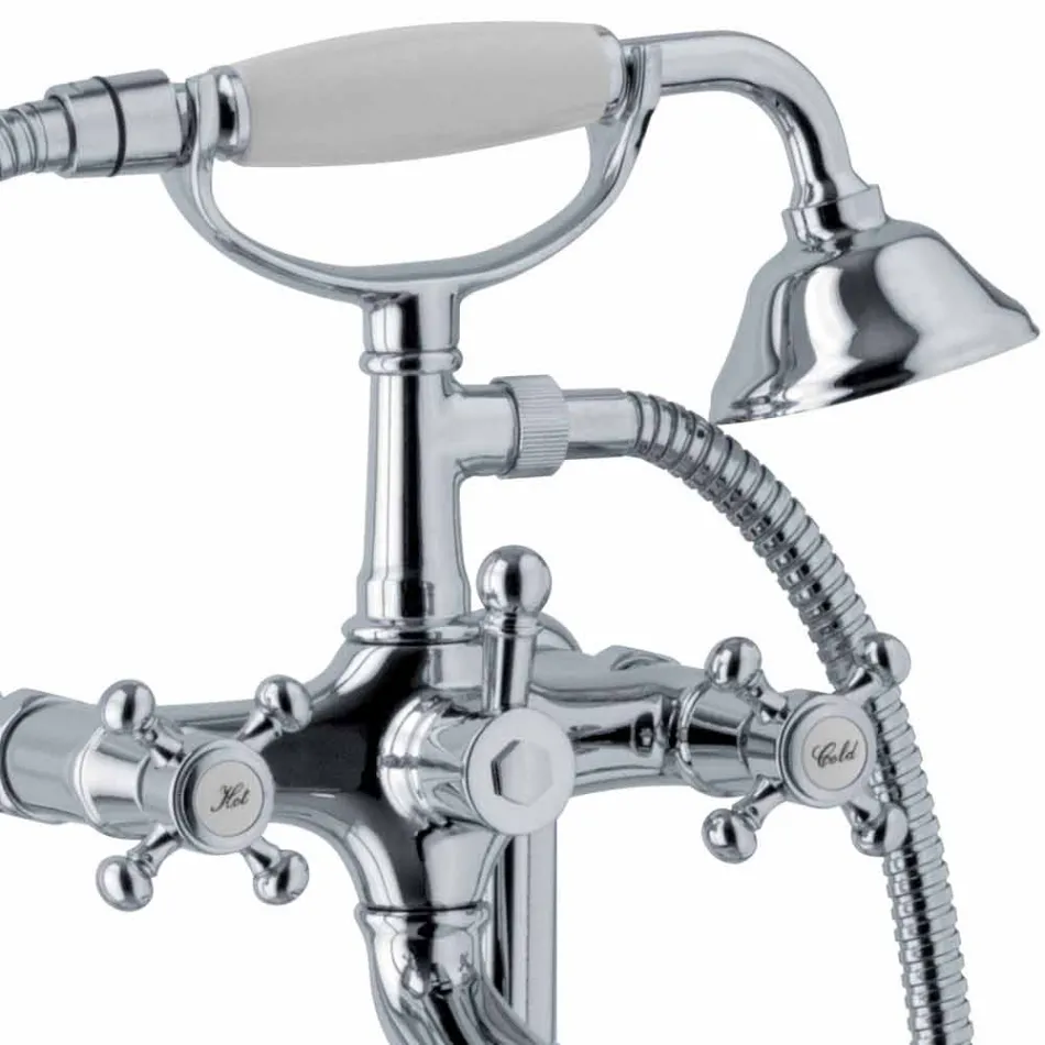 Mixer de cadă cu design clasic, din alamă, fabricat în Italia - Lisca Viadurini