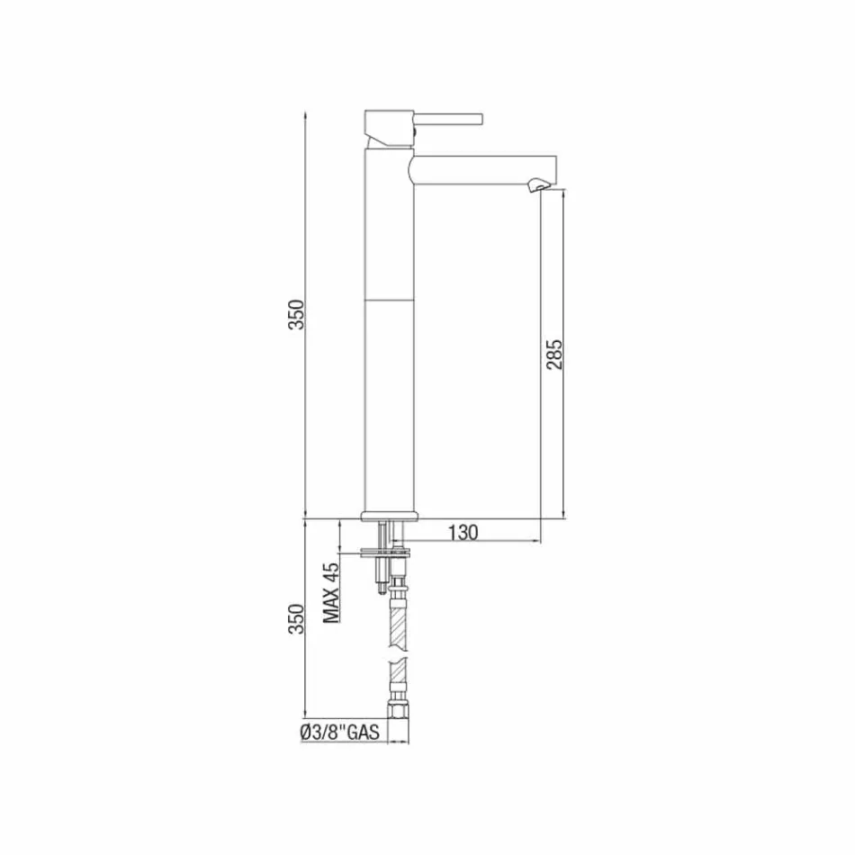 Baterie de lavoar extinsă din alamă fără scurgere Fabricat în Italia - Ermia Viadurini