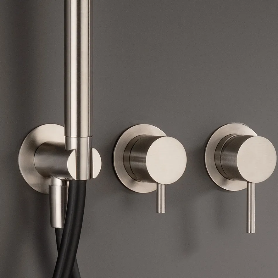 Baterie de baie încorporată cu 3 ieșiri din oțel AISI 316L - Artigli Viadurini