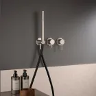 Baterie de baie încorporată cu 3 ieșiri din oțel AISI 316L - Artigli Viadurini