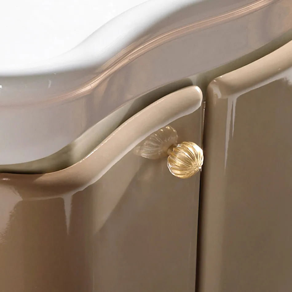 Dulap cu Două Uși și Coș Lăcuit Lucios Fabricat în Italia - Candy Viadurini