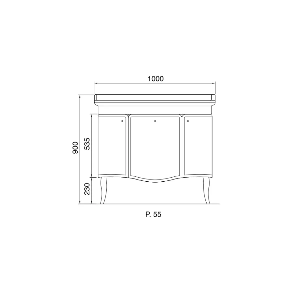 Dulap cu Două Uși și Coș Lăcuit Lucios Fabricat în Italia - Candy Viadurini