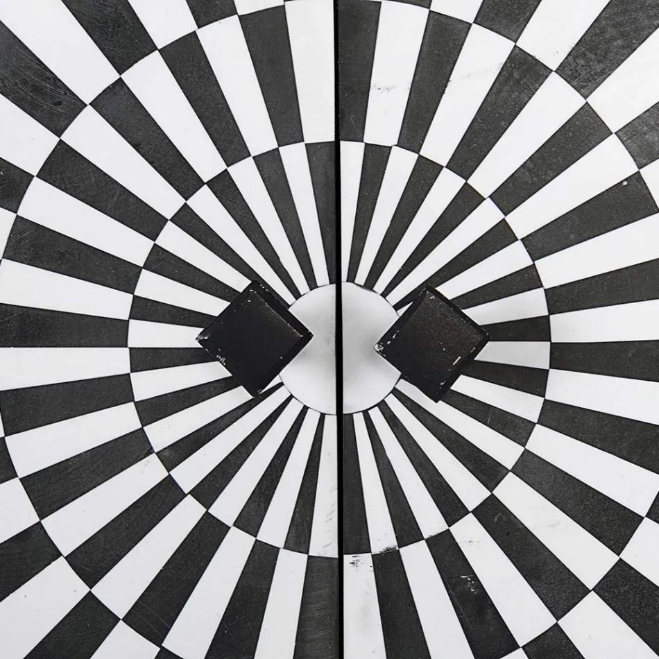 Dulap Mozaic Etnic 4 Uși 6 Sertare din Lemn de Mango - Vanitoso Viadurini