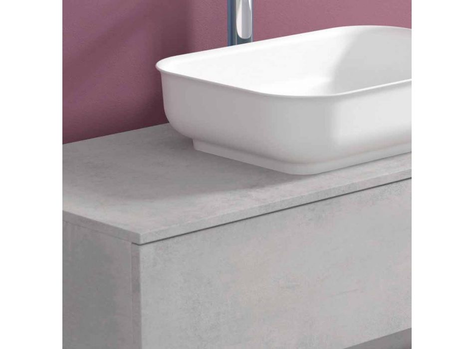 Mobilier de baie suspendat cu chiuvetă, design în 4 finisaje - Paoletto Viadurini