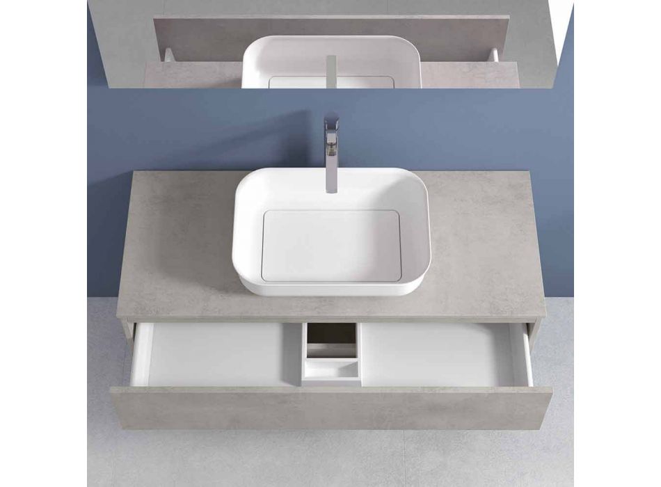Mobilier de baie suspendat cu chiuvetă, design în 4 finisaje - Paoletto Viadurini