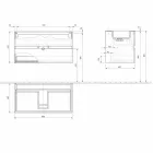 Dulap suspendat pentru baie cu chiuvetă integrată în 3 dimensiuni - Marione Viadurini