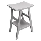 Mobilier de baie cu finisaj din lemn si blat semi-curbat gri - Raomi Viadurini