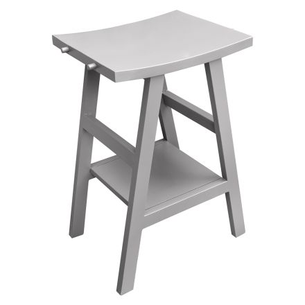 Mobilier de baie cu finisaj din lemn si blat semi-curbat gri - Raomi Viadurini