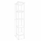 Dulap pentru baie coloană din tec și oțel cu 4 rafturi deschise - Tamburino Viadurini