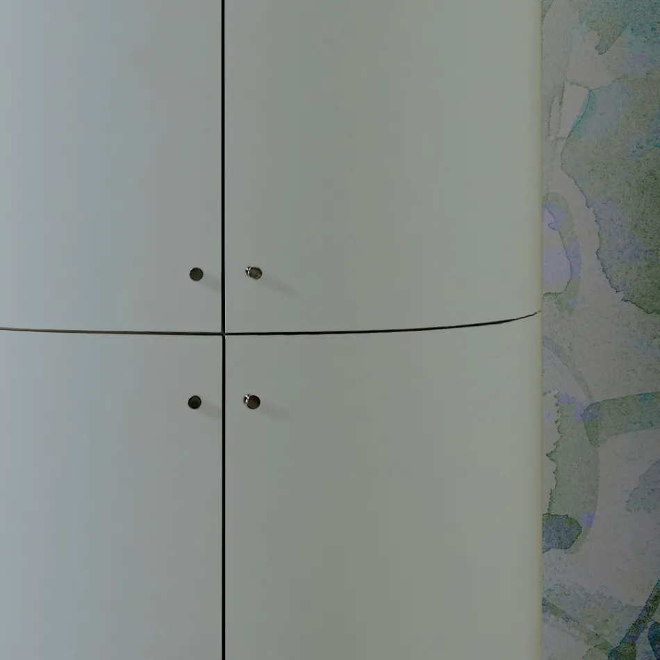 Dulap de baie cu patru uși care închid 3 rafturi Made in Italy - Candy Viadurini