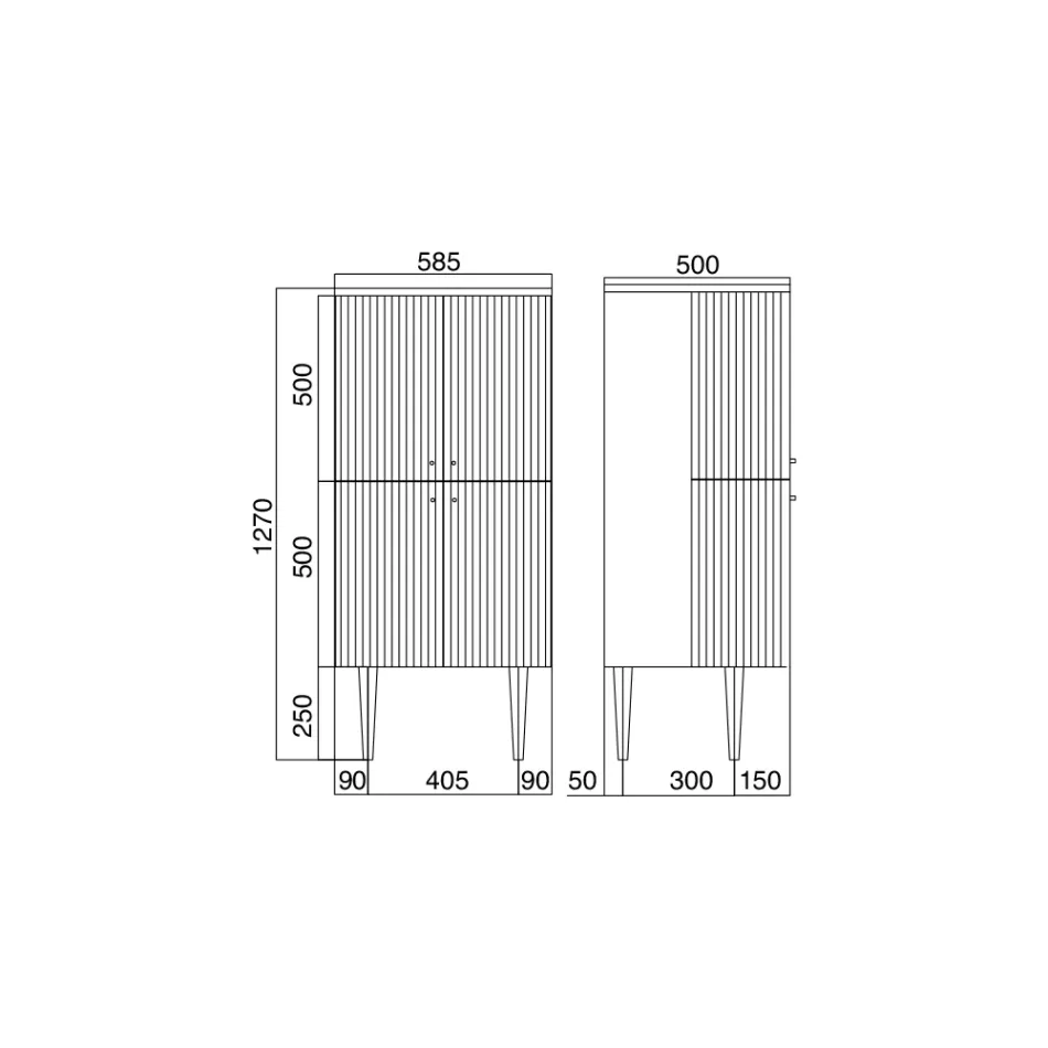 Dulap de baie cu patru uși care închid 3 rafturi Made in Italy - Candy Viadurini