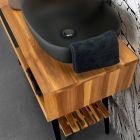 Dulap de baie la sol modern cu sertar de design negru - Hamadou Viadurini
