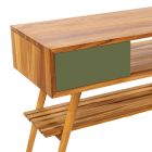 Dulap de baie modern, autoportant, din lemn de tec verde natural - Benoit Viadurini