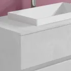 Dulap pentru baie cu chiuvetă încorporată, design suspendat modern - Casimira Viadurini