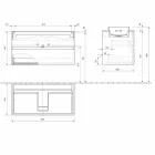 Dulap pentru baie cu chiuvetă încorporată, design suspendat modern - Casimira Viadurini