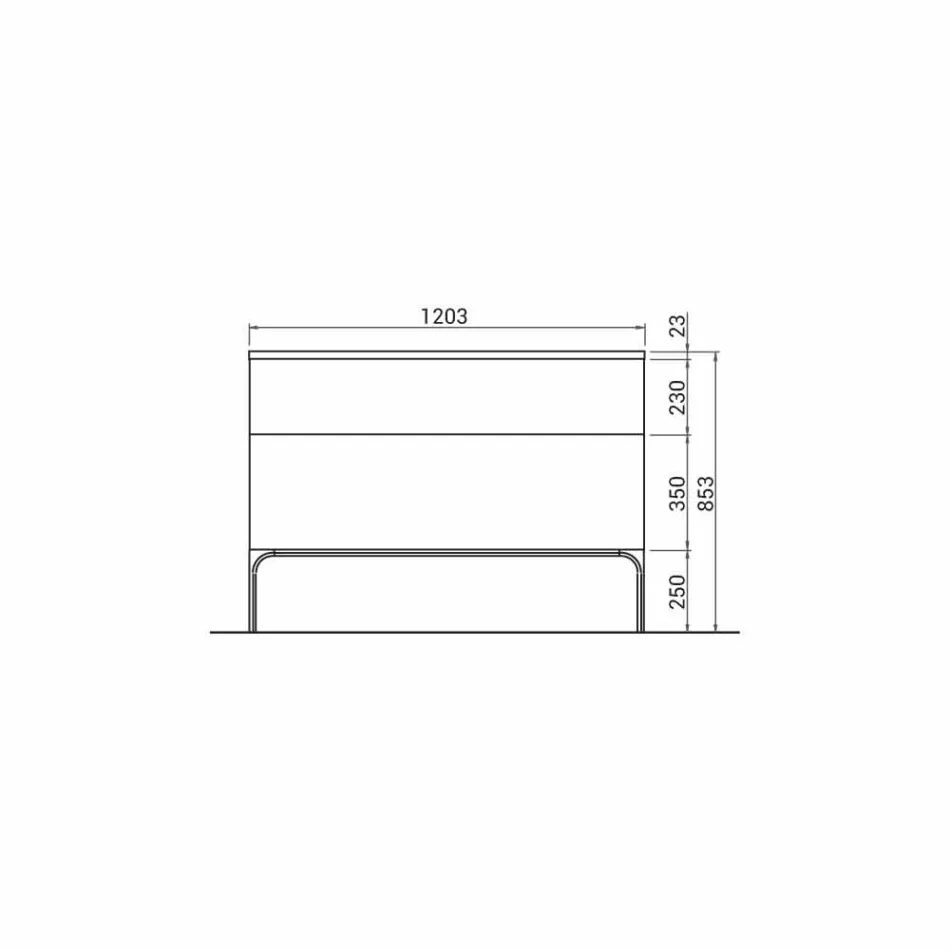 Dulap de baie cu chiuvetă din lemn lăcuit 120x85x46cm Amber, fabricat în Italia Viadurini
