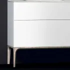 Dulap de baie cu chiuveta modernă integrată Ambră, rășină și lemn lăcuit Viadurini