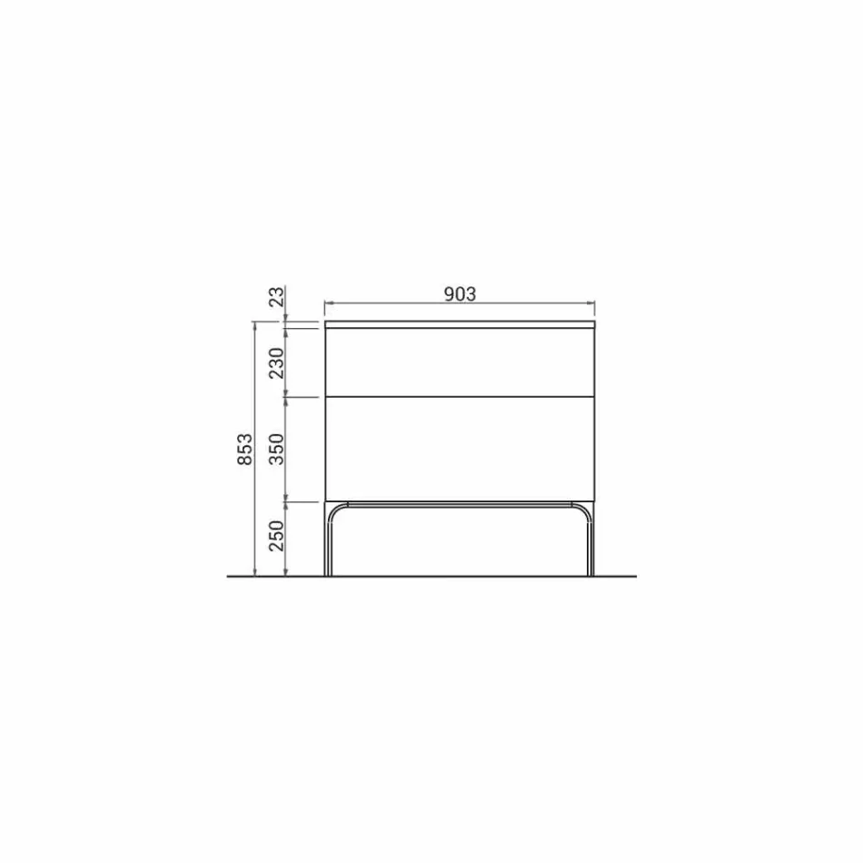 Dulap de baie cu chiuveta modernă integrată Ambră, rășină și lemn lăcuit Viadurini