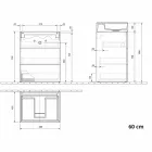 Dulap de baie cu pardoseală de design modern, laminat, cu chiuvetă din rășină - Pompei Viadurini