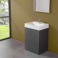 Dulap de baie cu pardoseală de design modern, laminat, cu chiuvetă din rășină - Pompei