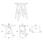 Dulap de baie de design din tec natural cu blat alb mat și suport - Raomi Viadurini