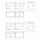 Dulap de baie de design modern cu chiuvetă pe blat dreapta sau stânga 4 finisaje - Alchimeo Viadurini