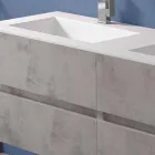 Dulap pentru baie lavoar dublu, design modern suspendat în 4 finisaje - Dublet Viadurini