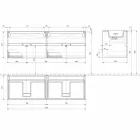 Dulap pentru baie lavoar dublu, design modern suspendat în 4 finisaje - Dublet Viadurini