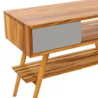 Dulap de baie din lemn de tec gri recuperat cu sertar gri - Benoit Viadurini