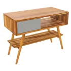 Dulap de baie din lemn de tec gri recuperat cu sertar gri - Benoit Viadurini