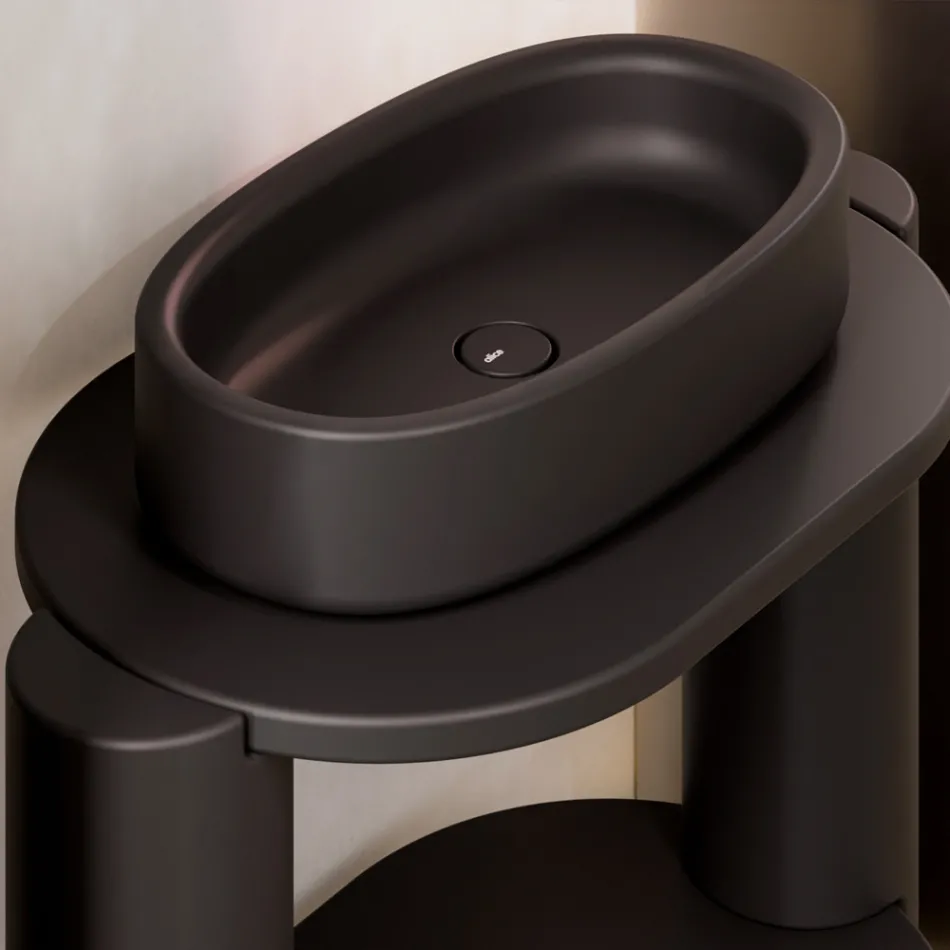 Dulap de baie ceramic în diverse culori, fabricat în Italia - Fetiță Viadurini