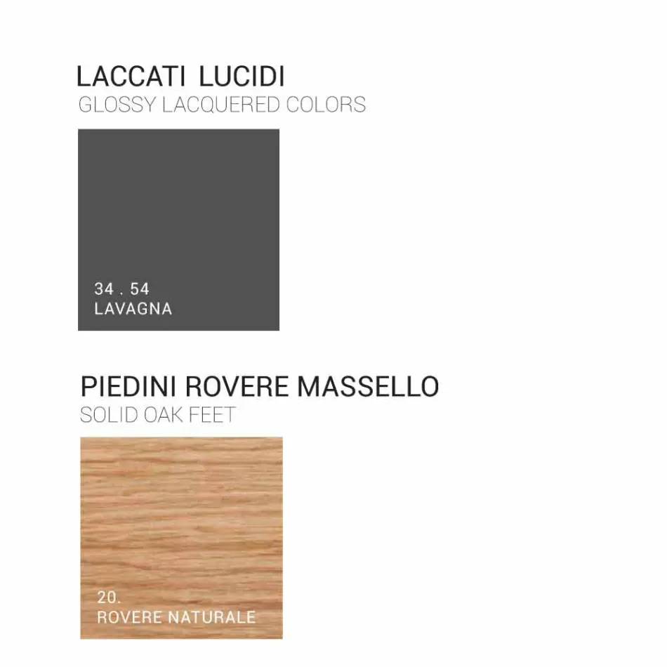 Cabinet de baie modern cu 3 sertare din lemn lăcuit Amber, fabricat în Italia Viadurini