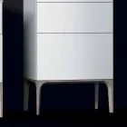 Cabinet de baie modern cu 3 sertare din lemn lăcuit Amber, fabricat în Italia Viadurini