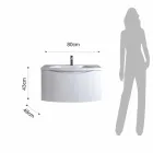 Dulap de baie modern suspendat cu raft pentru chiuvete și oglindă design - Michele Viadurini