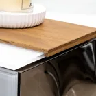 Dulap de baie suspendat de 100 cm din sticlă securizată de 8 mm și stejar european - Excelsior Viadurini