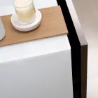 Dulap de baie suspendat de 100 cm din sticlă securizată de 8 mm și stejar european - Excelsior Viadurini