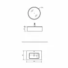 Dulap suspendat pentru baie cu sertar și chiuvetă integrată și oglindă rotundă - Renga Viadurini