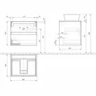 Dulap suspendat pentru baie cu lavoar dreptunghiular pe blat, design modern - Dumbo Viadurini