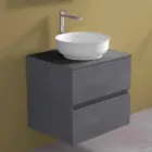 Dulap suspendat pentru baie cu chiuvetă rotundă pe blat, design modern - Dumbo Viadurini