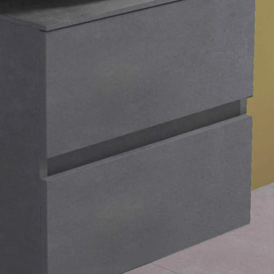 Dulap suspendat pentru baie cu chiuvetă rotundă pe blat, design modern - Dumbo Viadurini